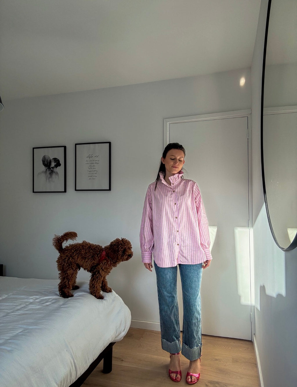 Chemise à rayure oversize femme